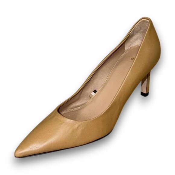 BOSS Janet Pump 70 Women's Beige Leather Heels US 7 (EU 37) MSRP $199 - Picture 1 of 4
